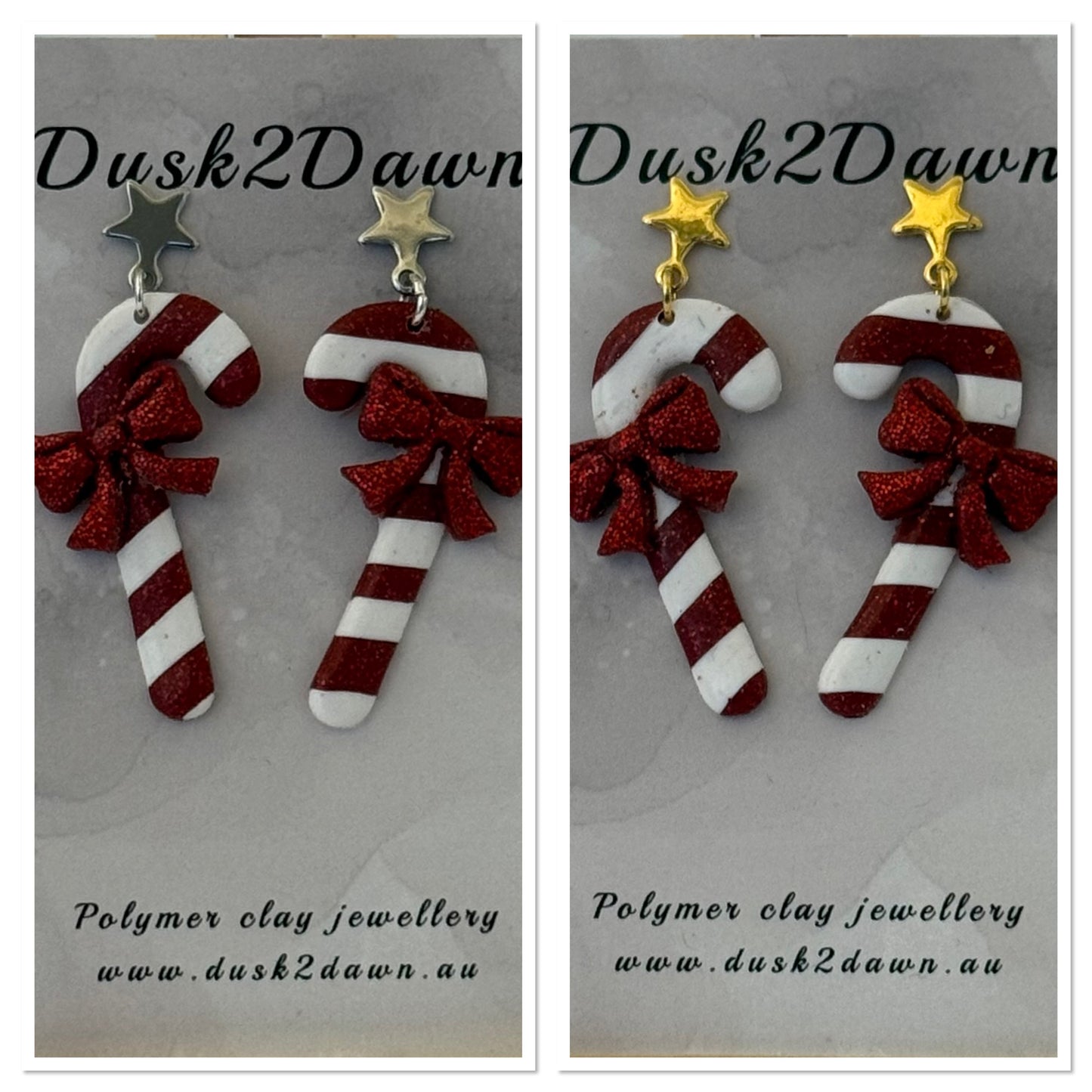 Candy cane studded dangles- The Christmas Collection