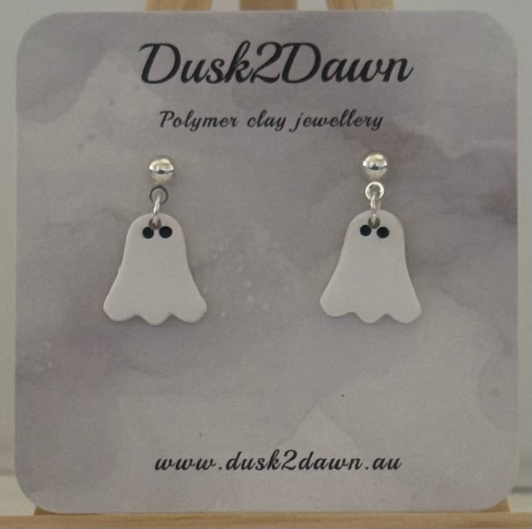 Petite ghost studded dangles- the Halloween collection