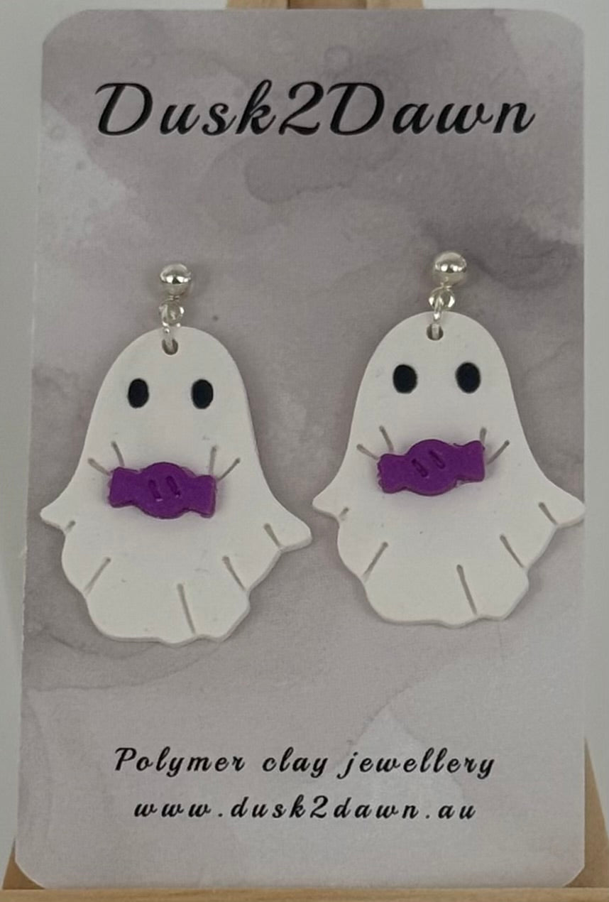 Ghost studded dangles- Halloween collection