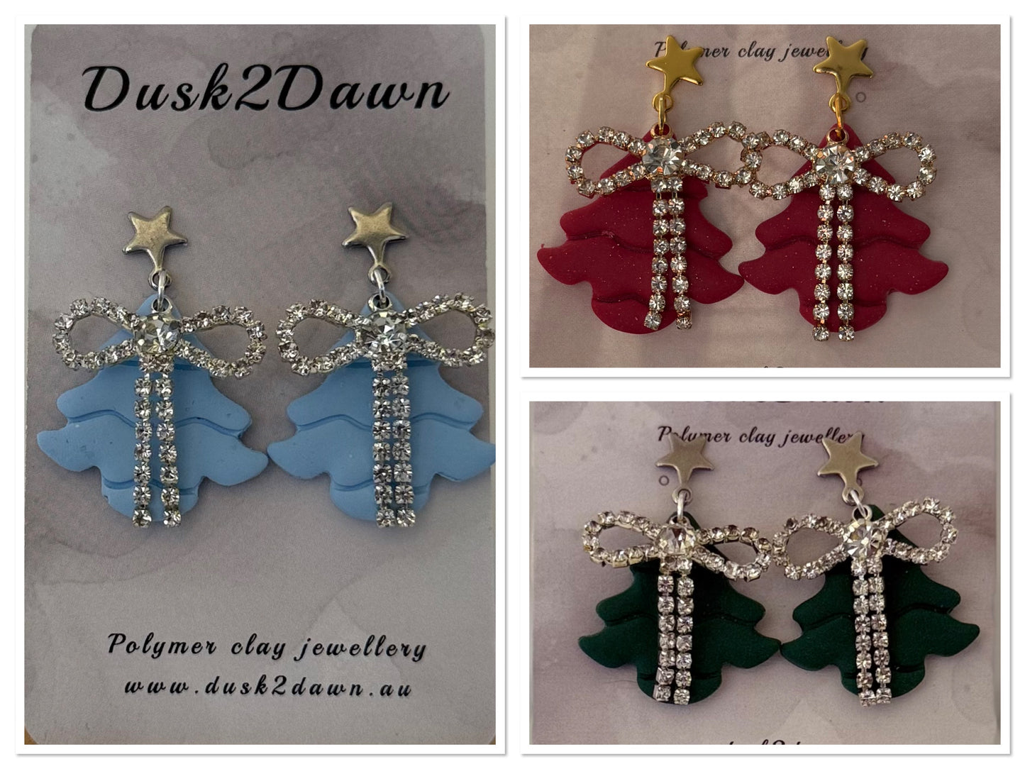 Christmas tree studded dangles- The Christmas collection