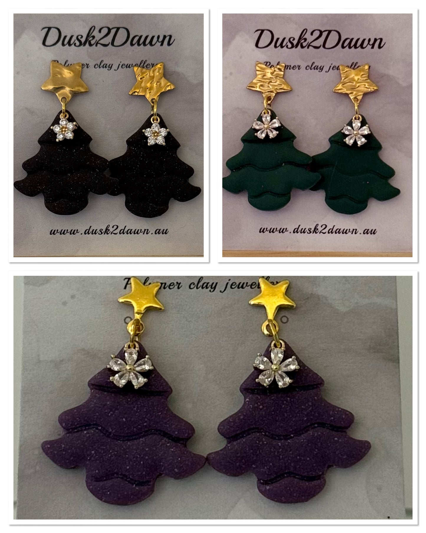 Christmas tree studded dangles- The Christmas collection