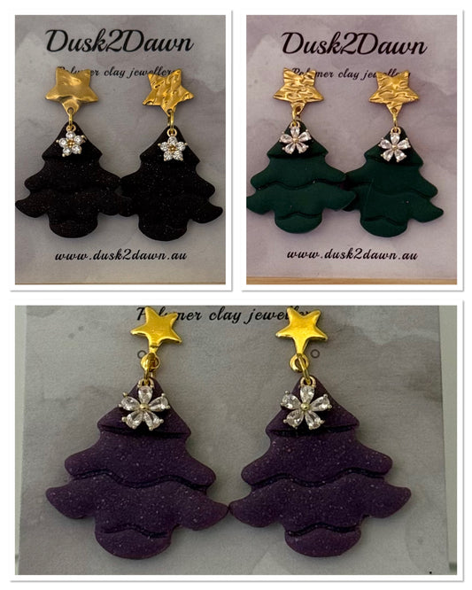 Christmas tree studded dangles- The Christmas collection