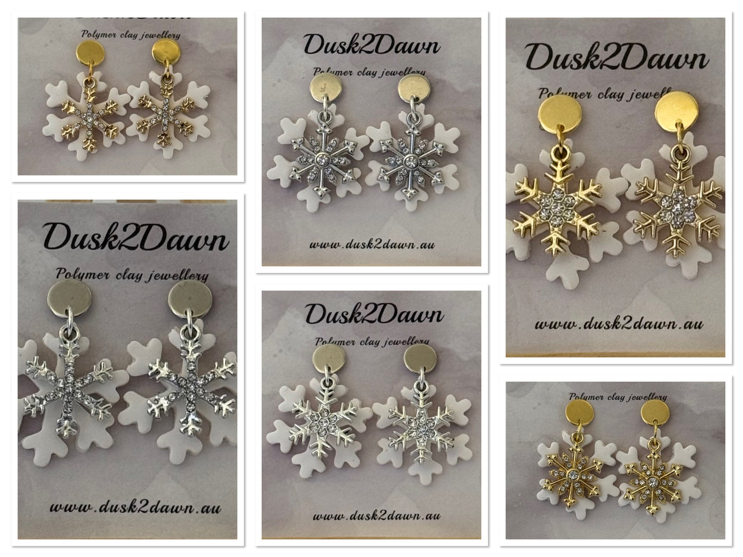 Christmas snow flake studded dangles- The Christmas Collection