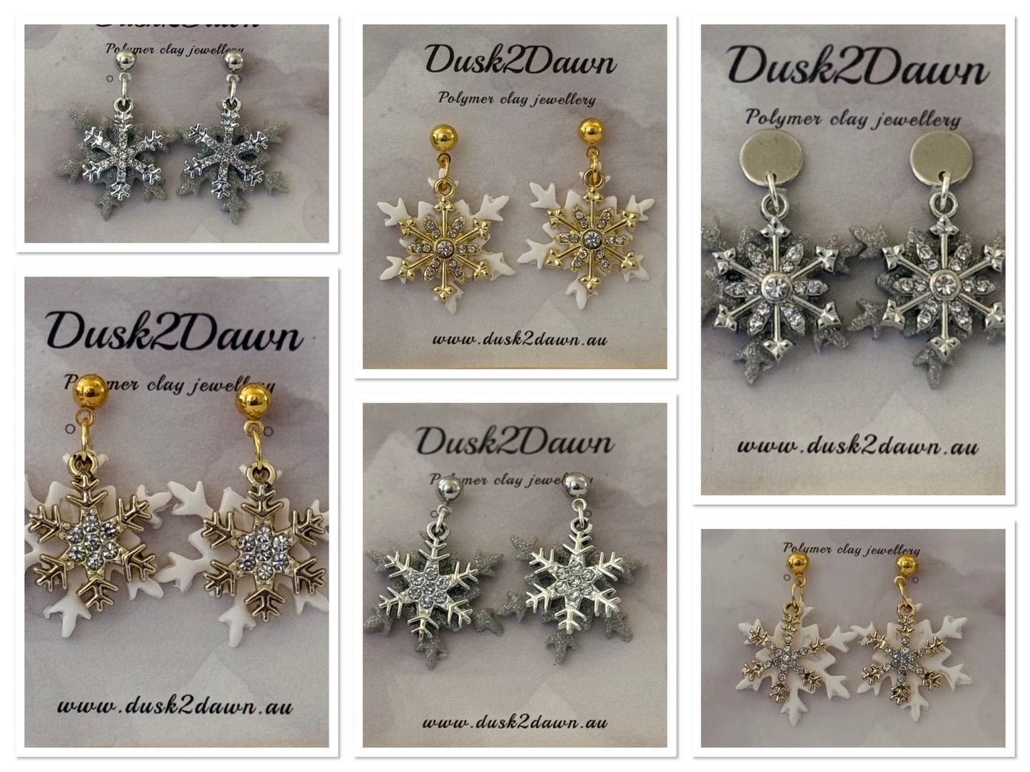 Christmas snow flake studded dangles- The Christmas Collection