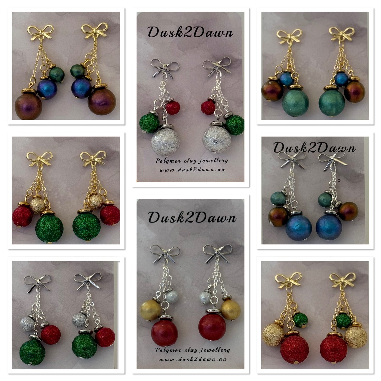 Christmas bauble studded dangles- The Christmas Collection