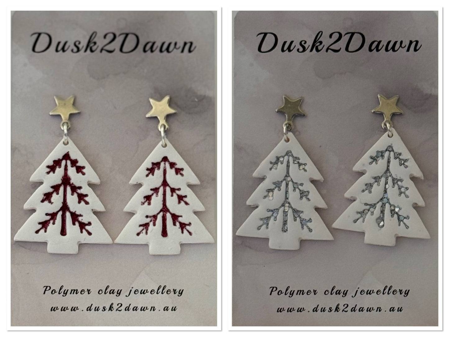 Christmas glitter tree studded dangles- The Christmas Collection