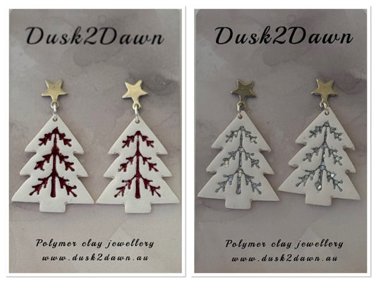 Christmas glitter tree studded dangles- The Christmas Collection