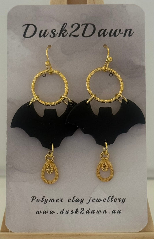 Bat hooked dangles- the Halloween collection
