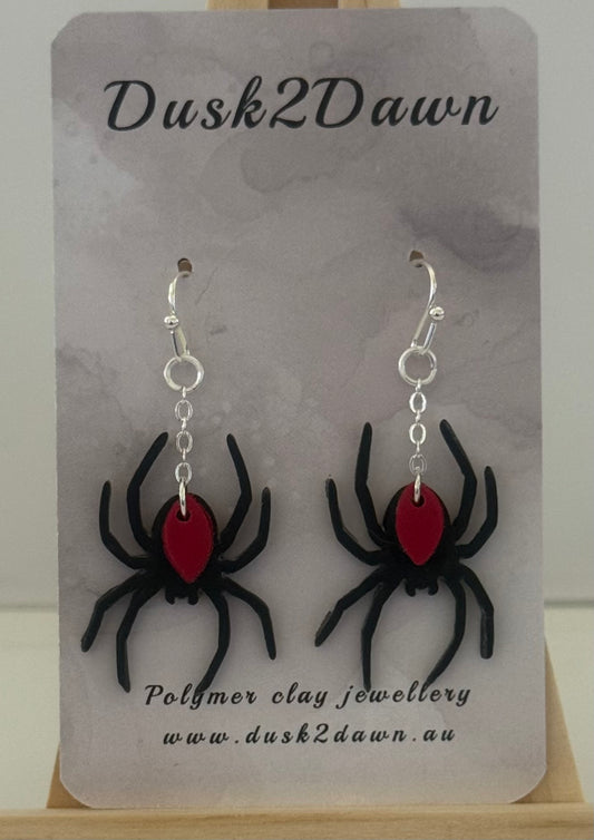Red back spider hooked dangles- the Halloween collection