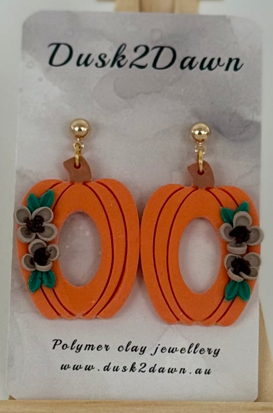 Pumpkin studded dangles- Halloween collection