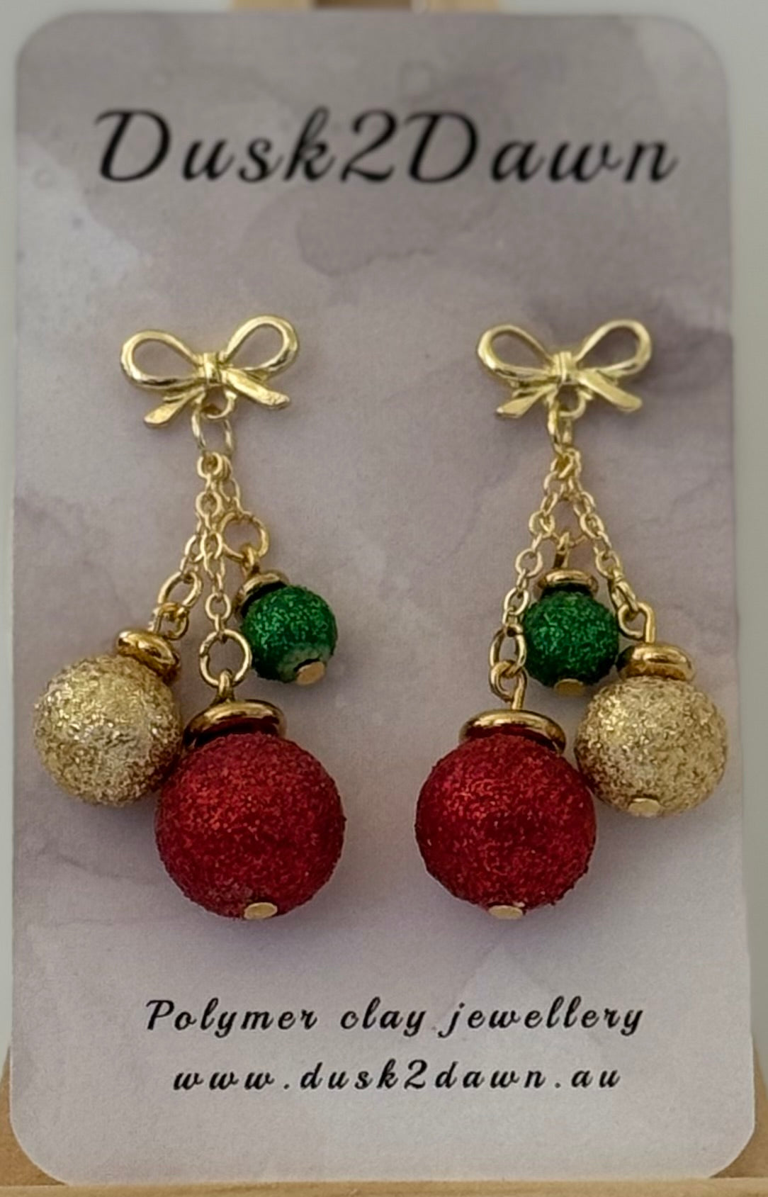 Christmas bauble studded dangles- The Christmas Collection
