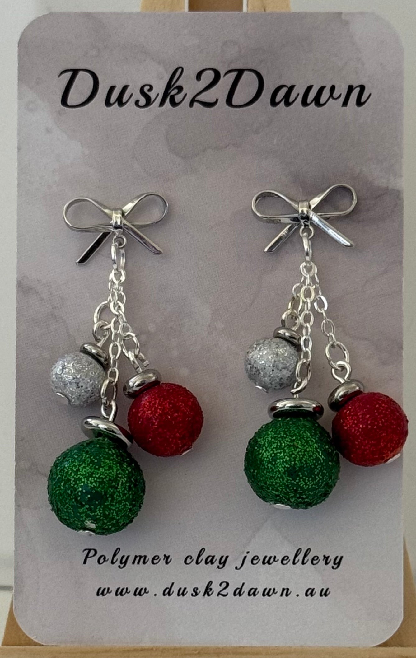 Christmas bauble studded dangles- The Christmas Collection