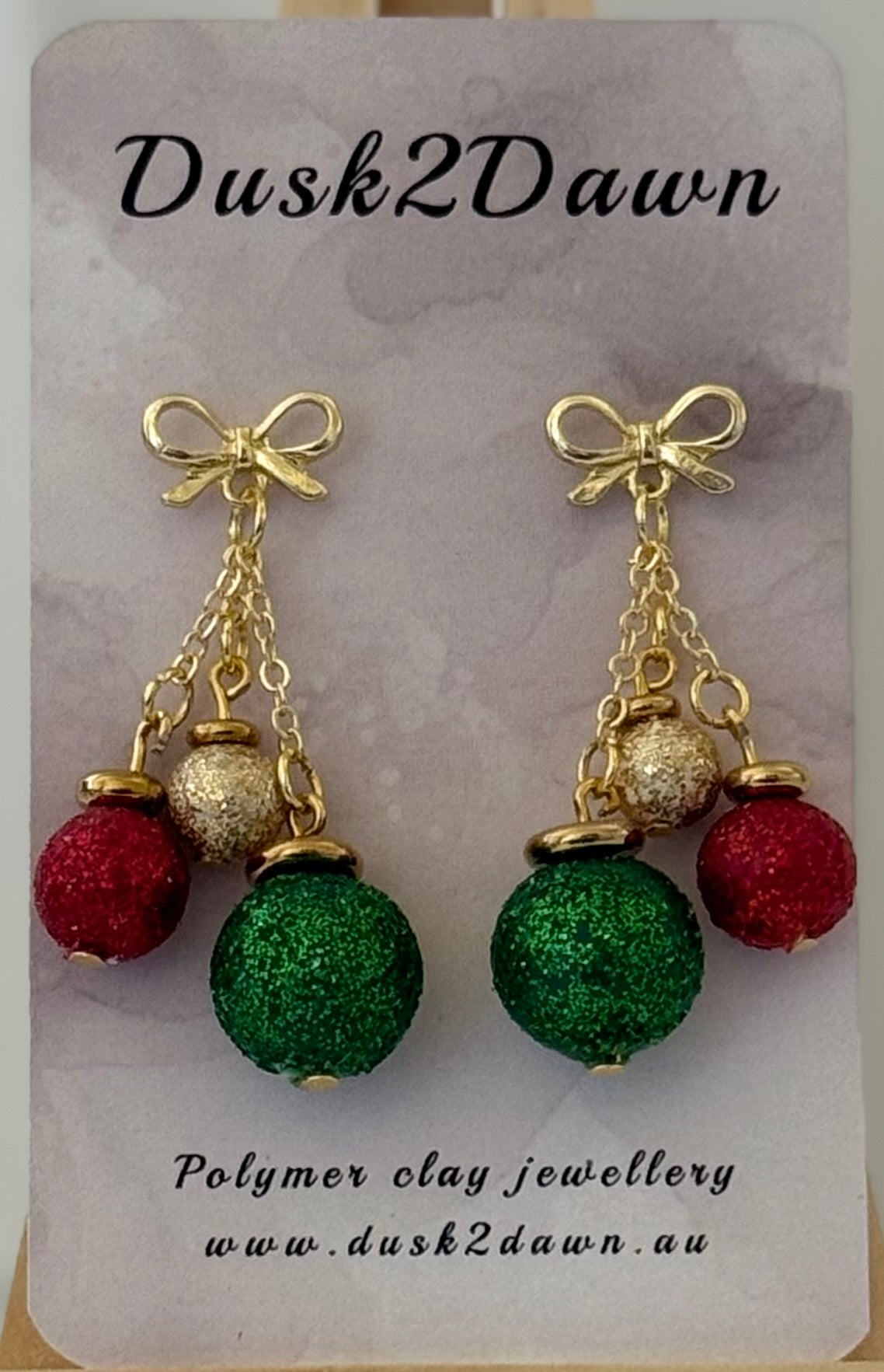Christmas bauble studded dangles- The Christmas Collection