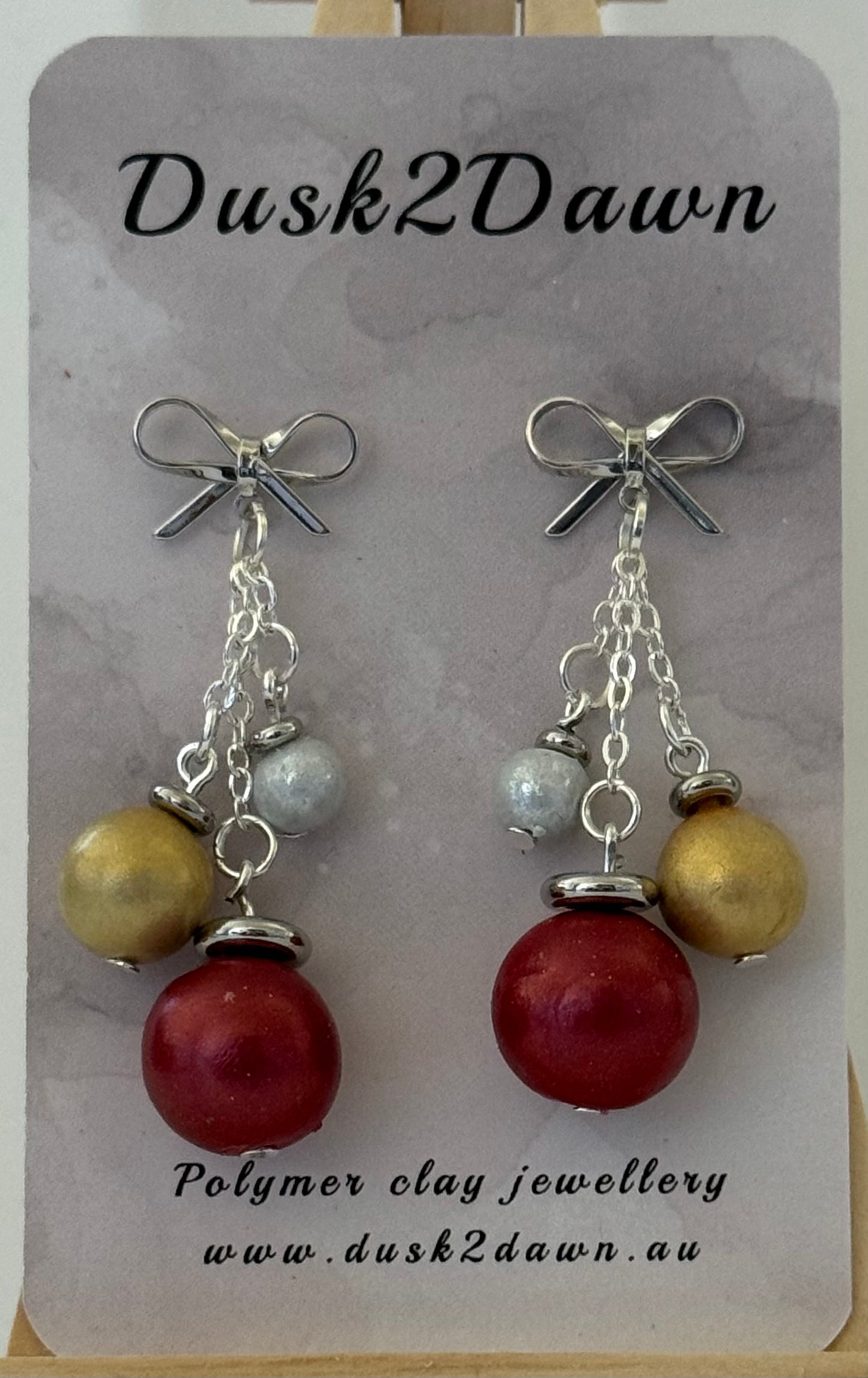 Christmas bauble studded dangles- The Christmas Collection