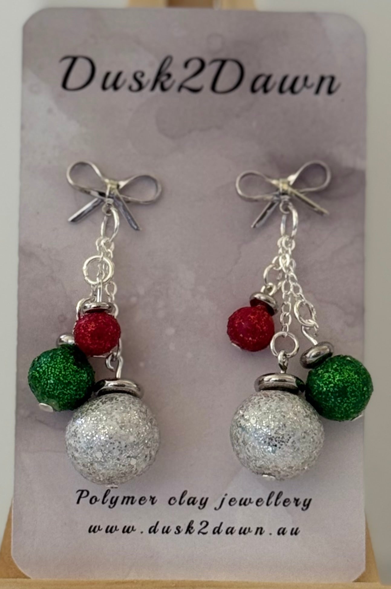 Christmas bauble studded dangles- The Christmas Collection