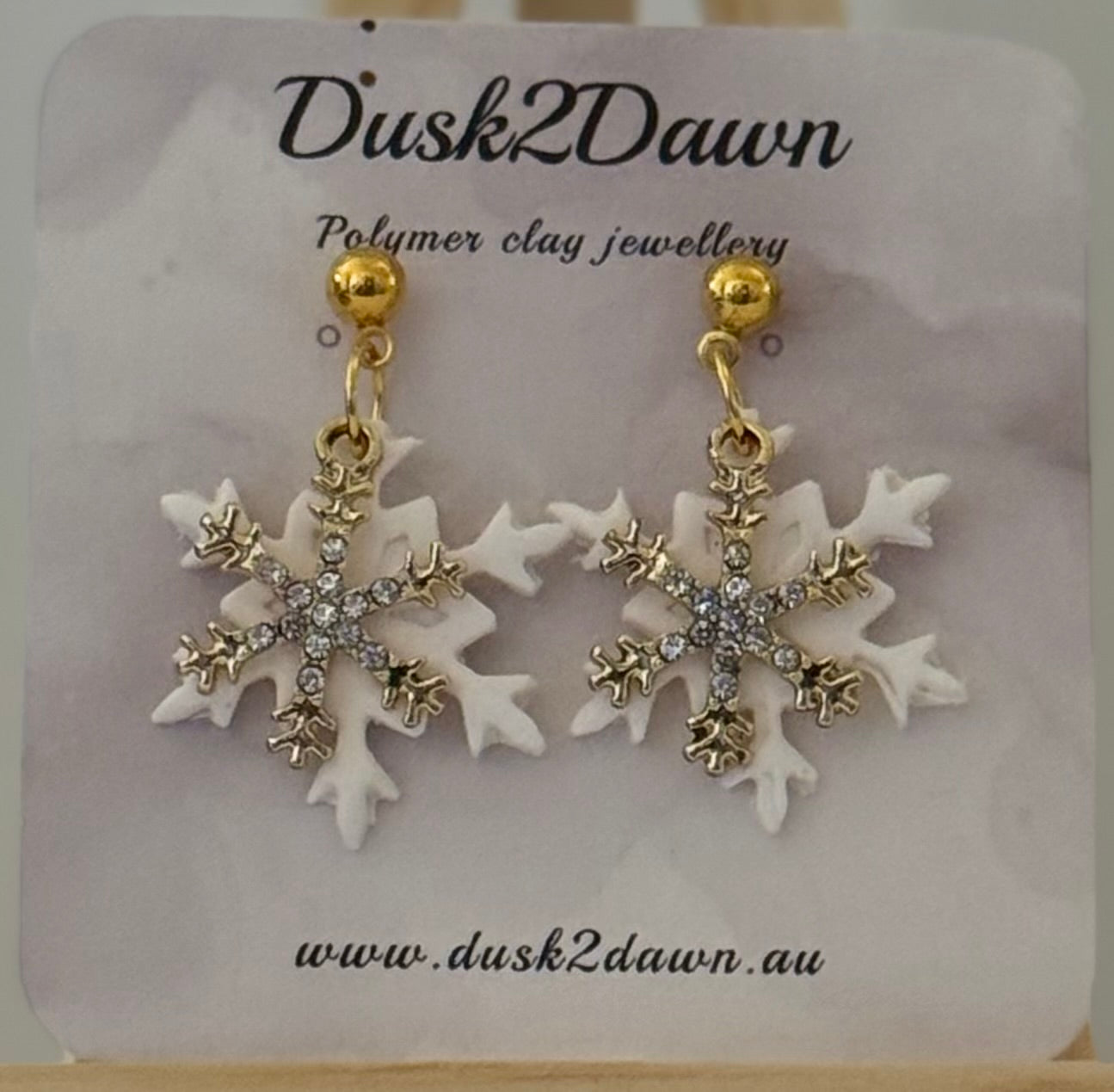 Christmas snow flake studded dangles- The Christmas Collection
