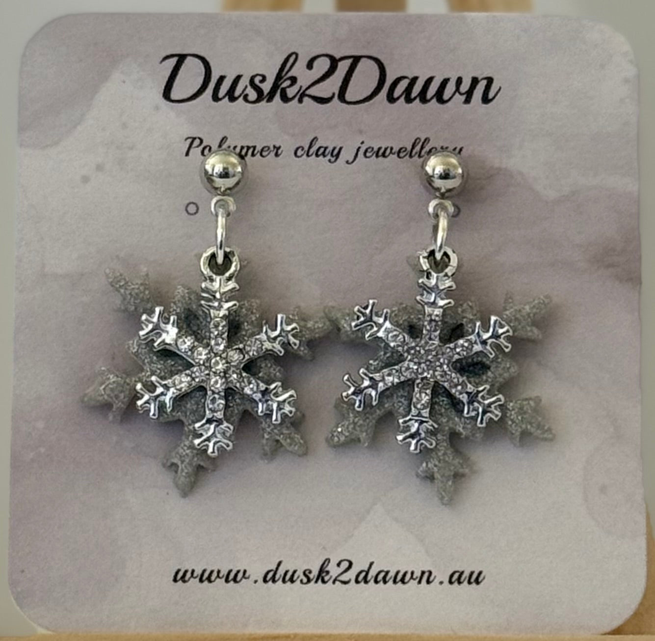 Christmas snow flake studded dangles- The Christmas Collection