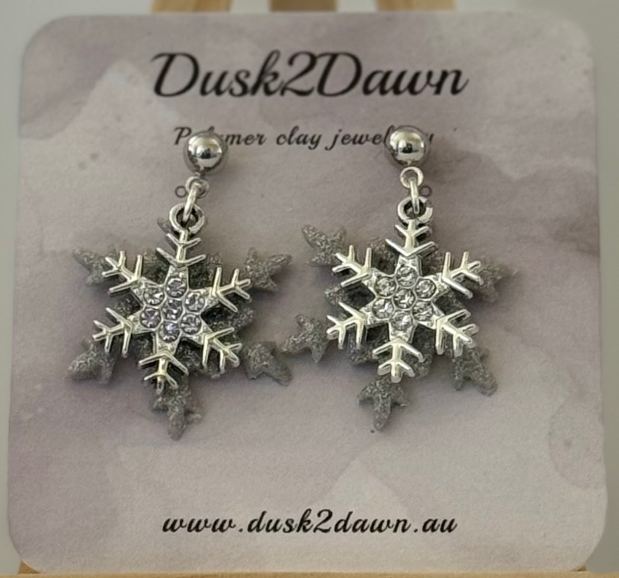 Christmas snow flake studded dangles- The Christmas Collection