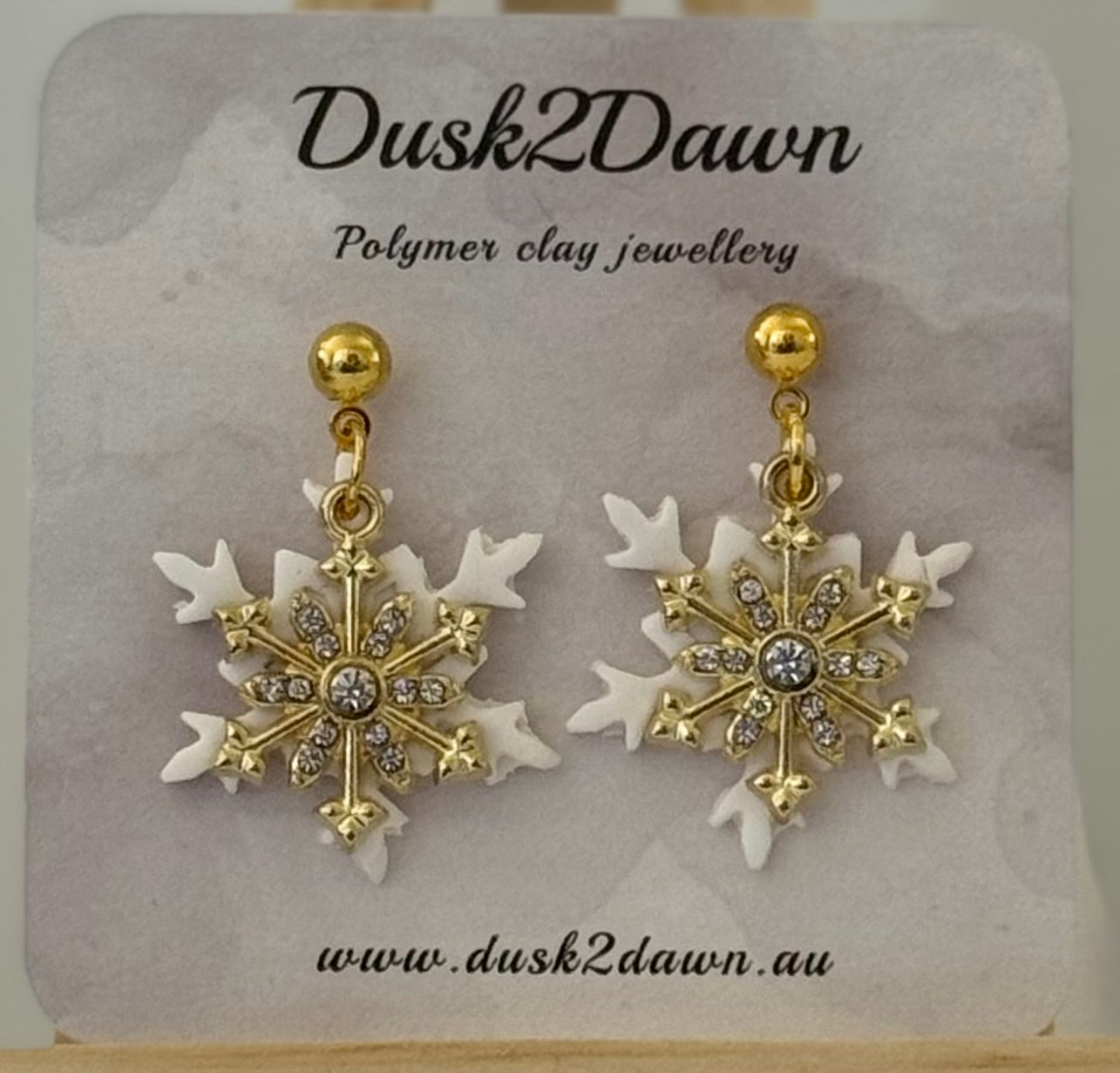 Christmas snow flake studded dangles- The Christmas Collection