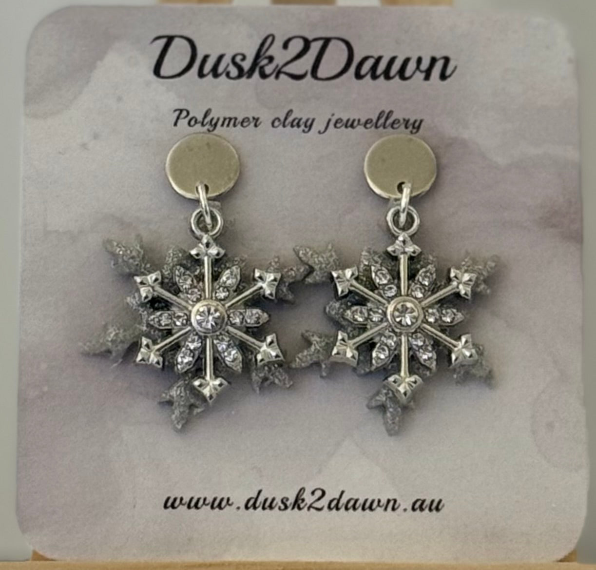 Christmas snow flake studded dangles- The Christmas Collection