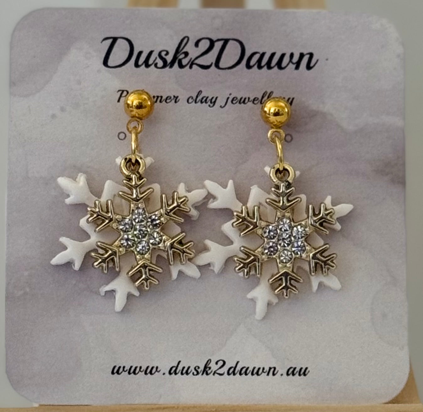 Christmas snow flake studded dangles- The Christmas Collection