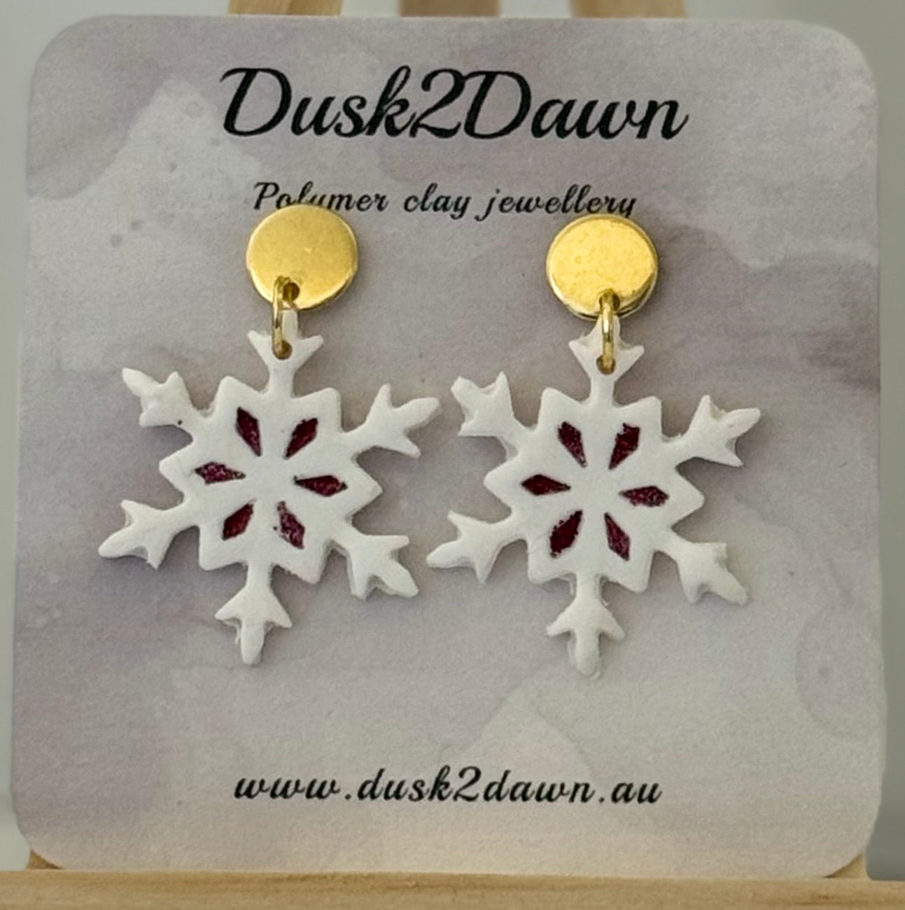 Christmas glitter snow flake studded dangles- The Christmas Collection