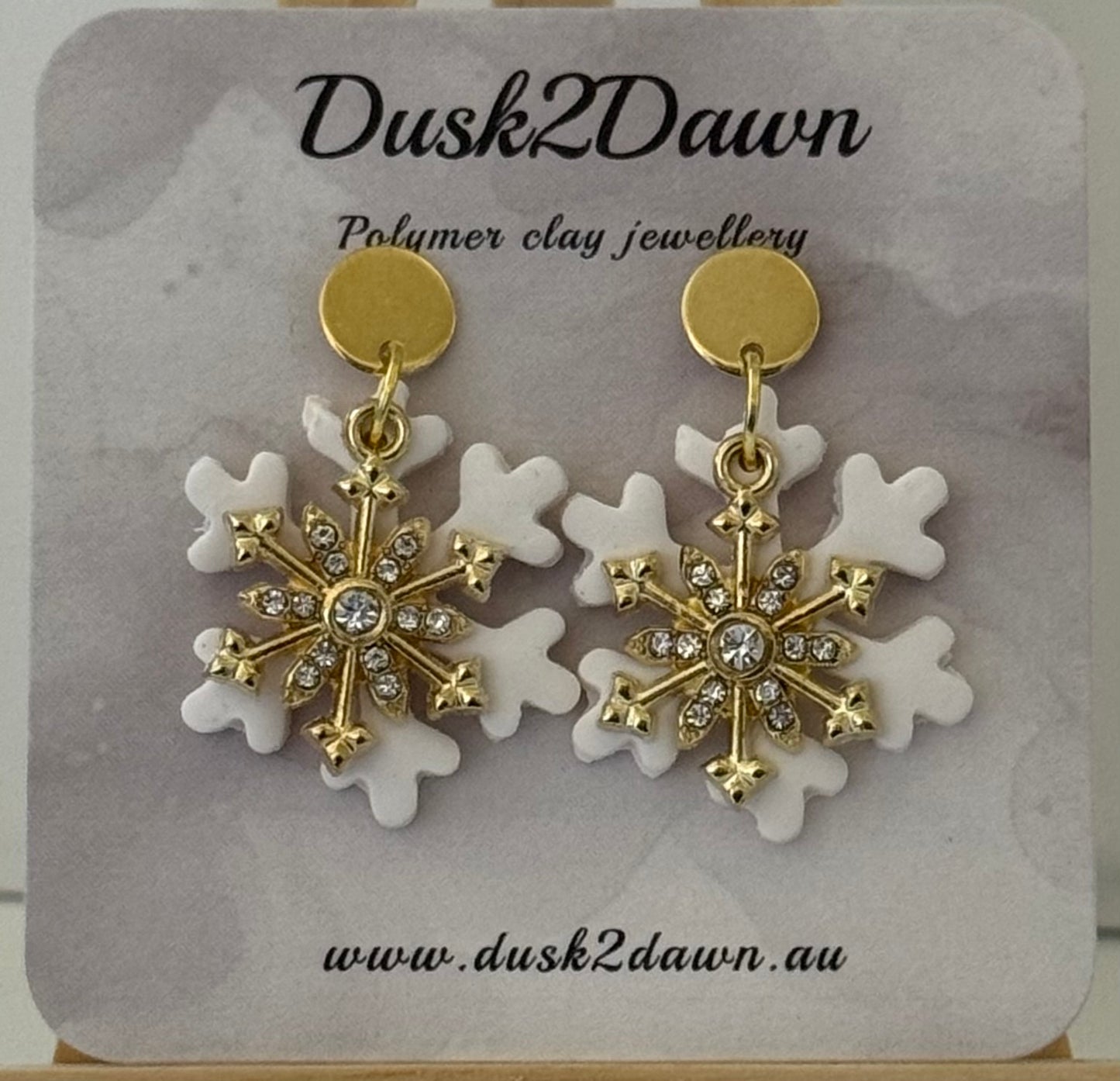 Christmas snow flake studded dangles- The Christmas Collection