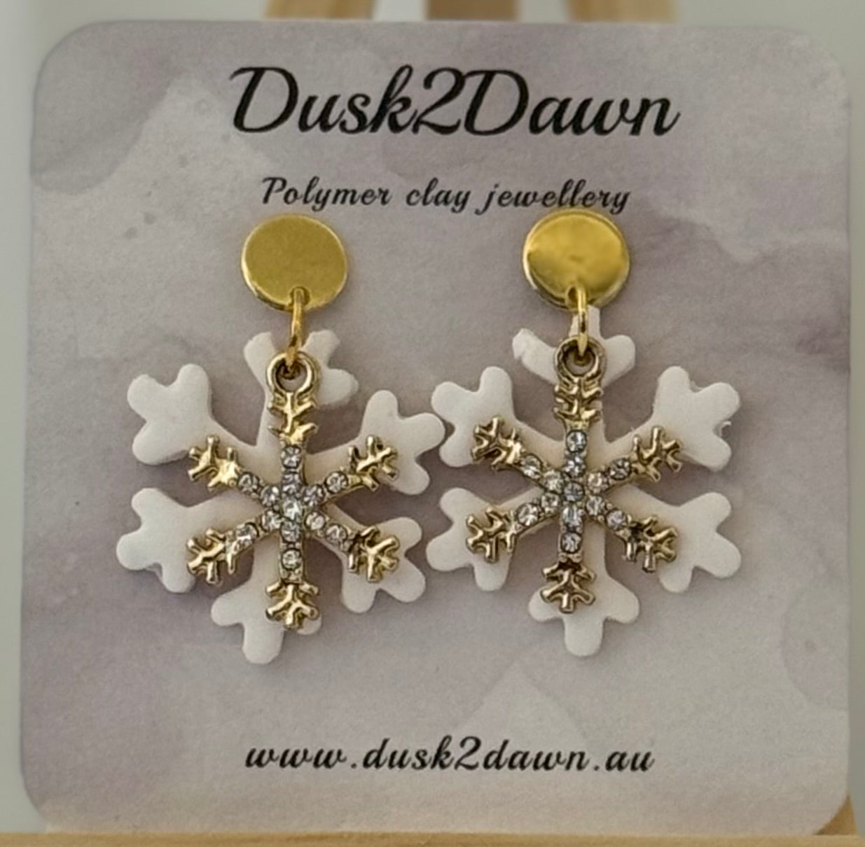 Christmas snow flake studded dangles- The Christmas Collection
