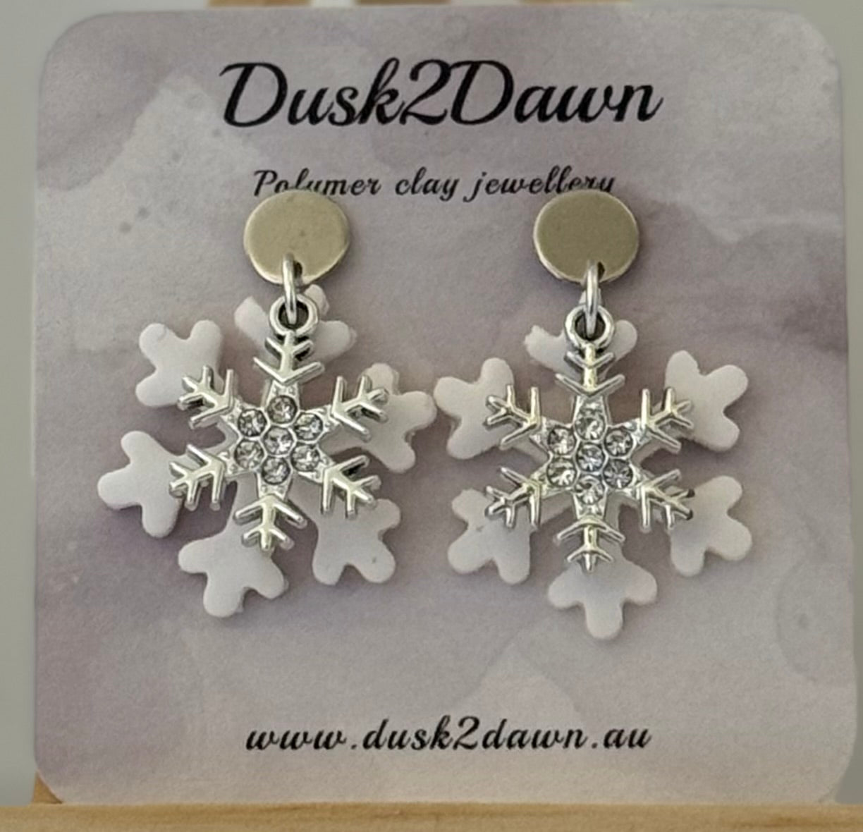 Christmas snow flake studded dangles- The Christmas Collection