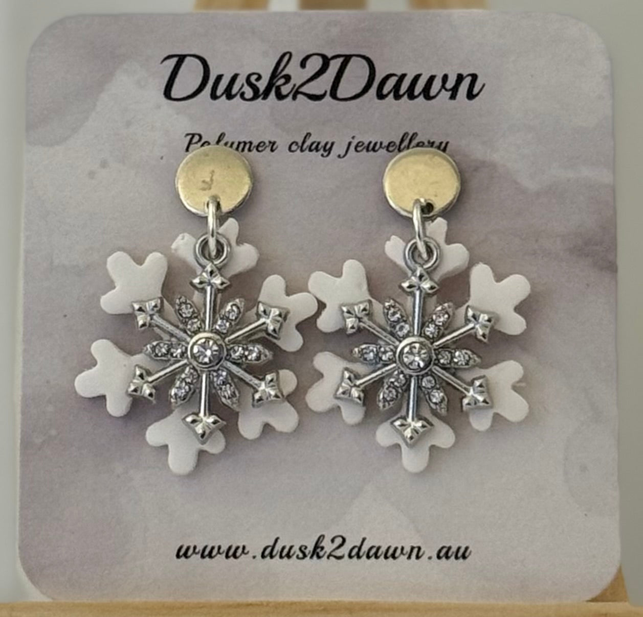 Christmas snow flake studded dangles- The Christmas Collection