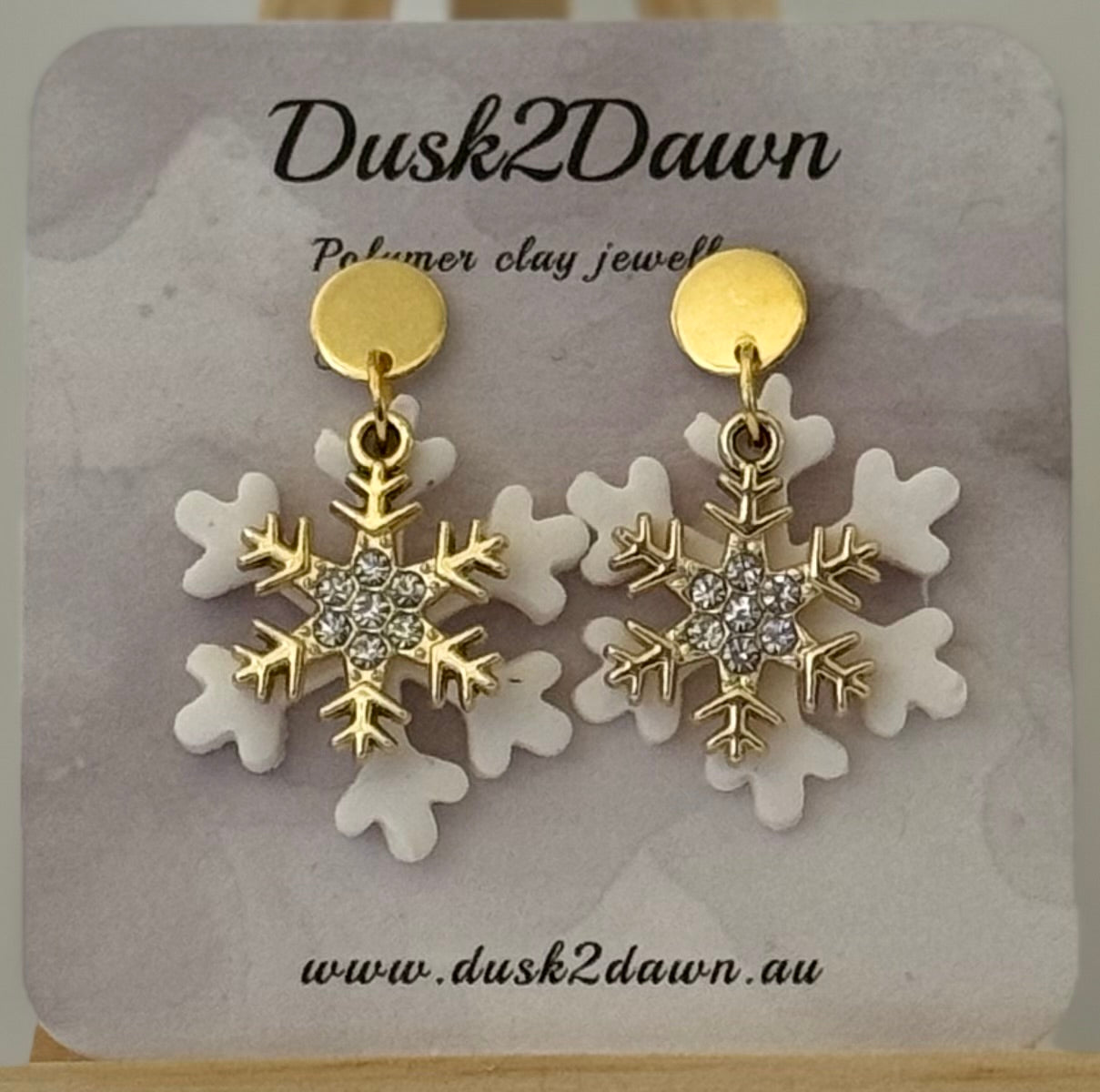 Christmas snow flake studded dangles- The Christmas Collection