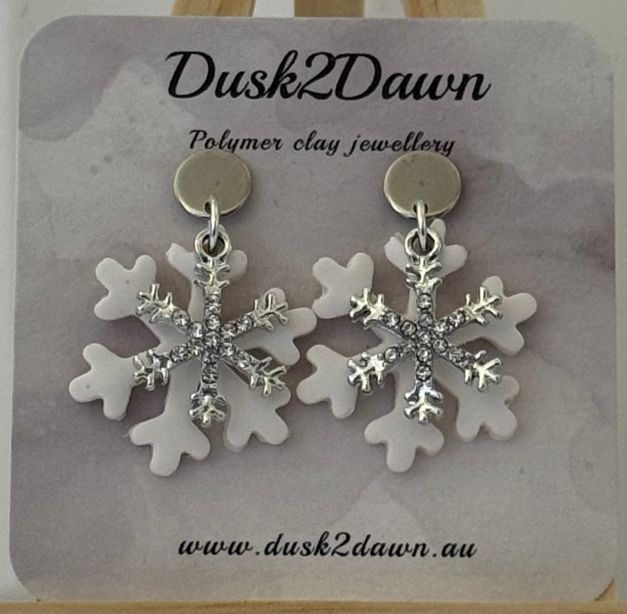Christmas snow flake studded dangles- The Christmas Collection