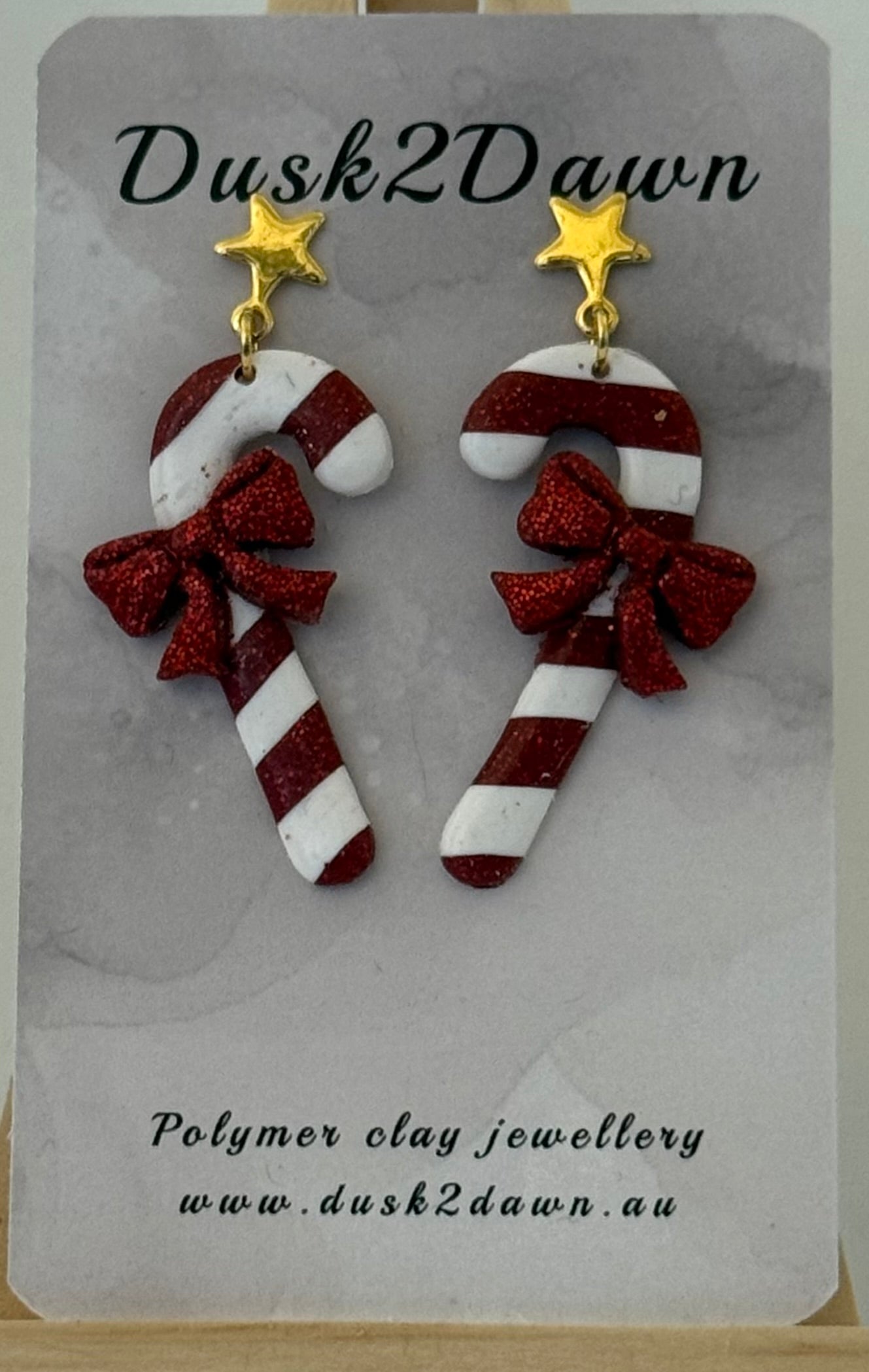 Candy cane studded dangles- The Christmas Collection