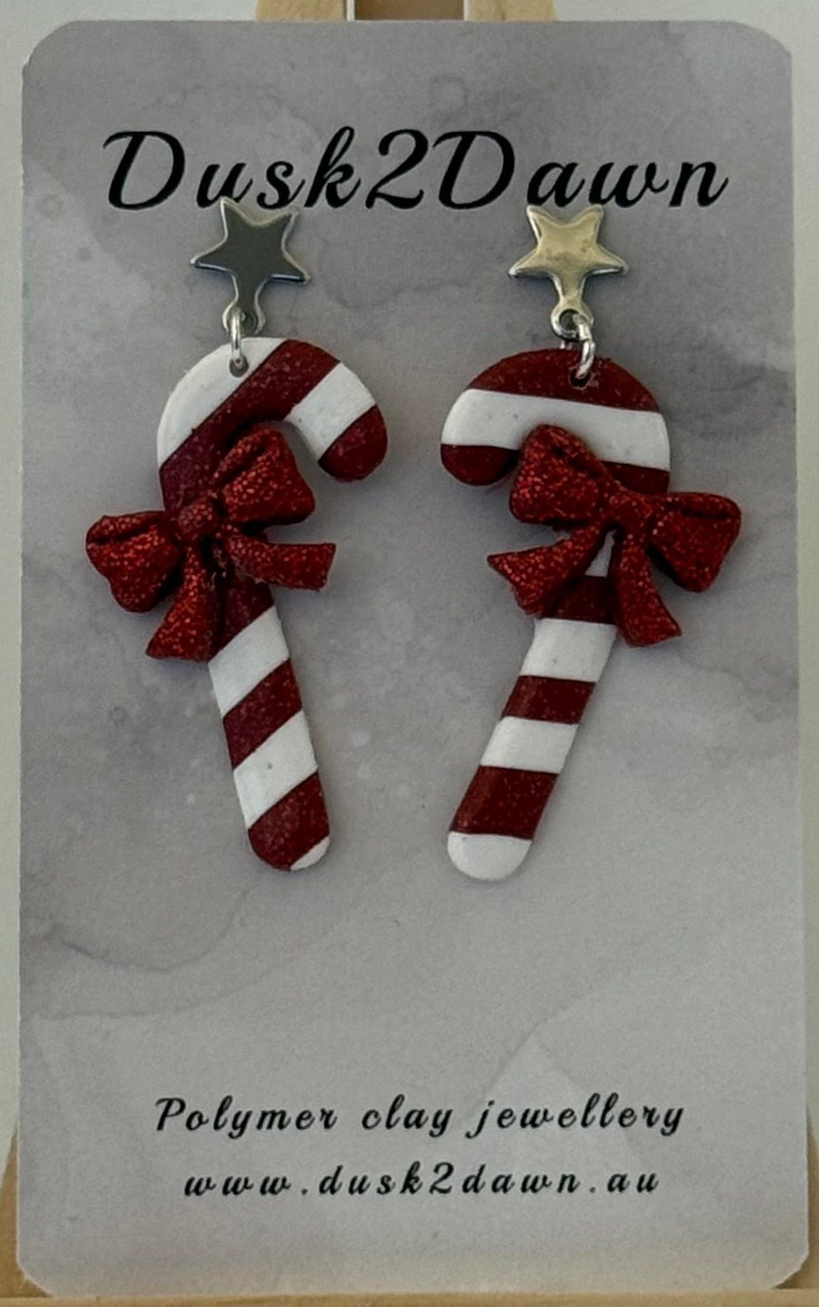 Candy cane studded dangles- The Christmas Collection