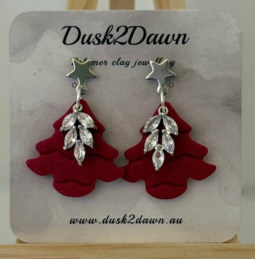 Christmas tree studded dangles- The Christmas collection