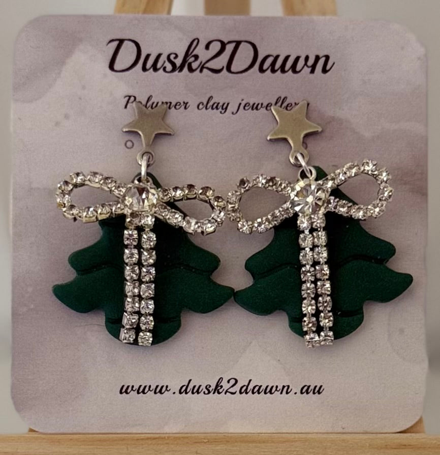 Christmas tree studded dangles- The Christmas collection