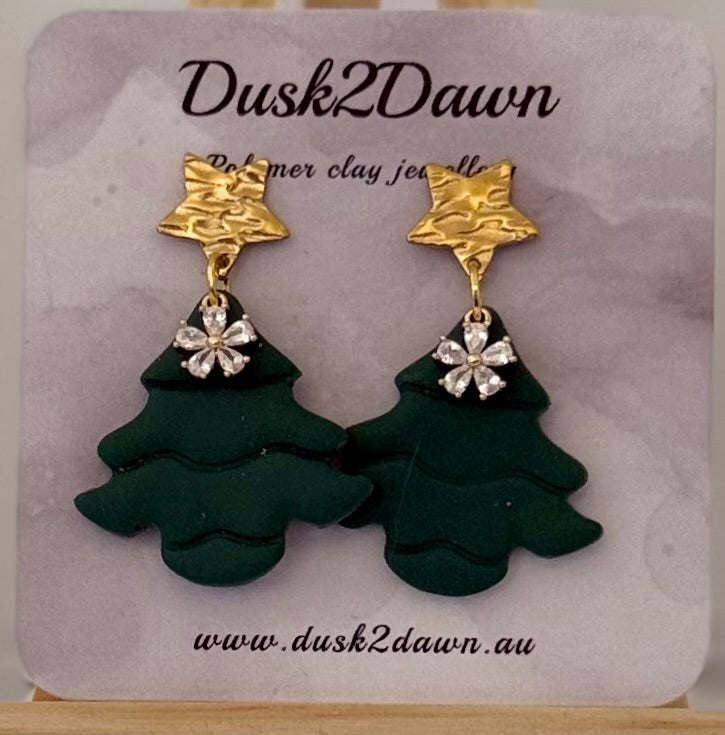 Christmas tree studded dangles- The Christmas collection